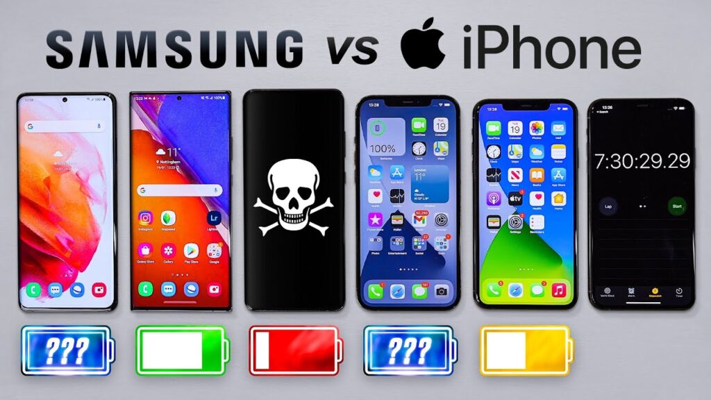 Samsung S21 Ultra vs iPhone Battery Life Test!